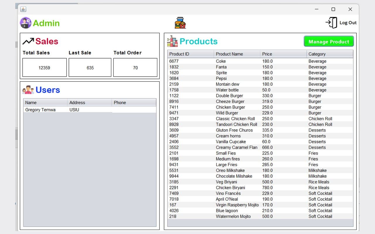 Restaurant Management System preview
